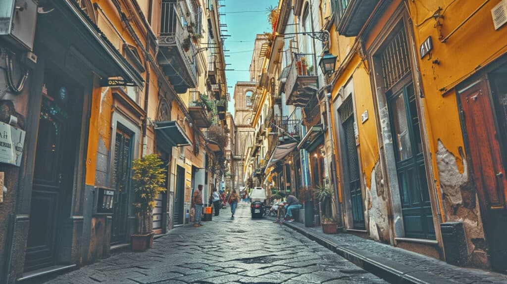 image shows an street in Italy