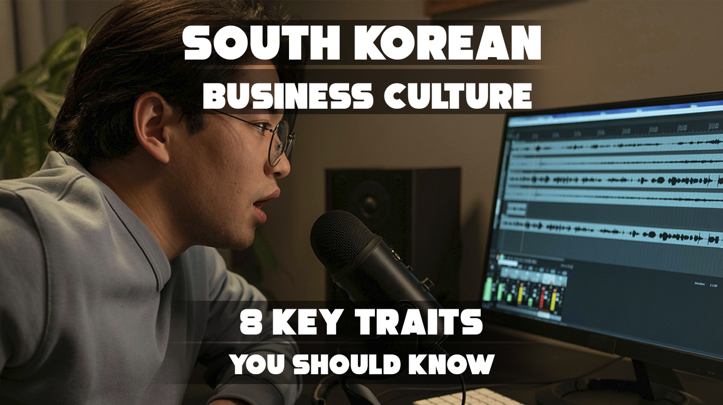 Businesspeople bowing in a South Korean meeting room.