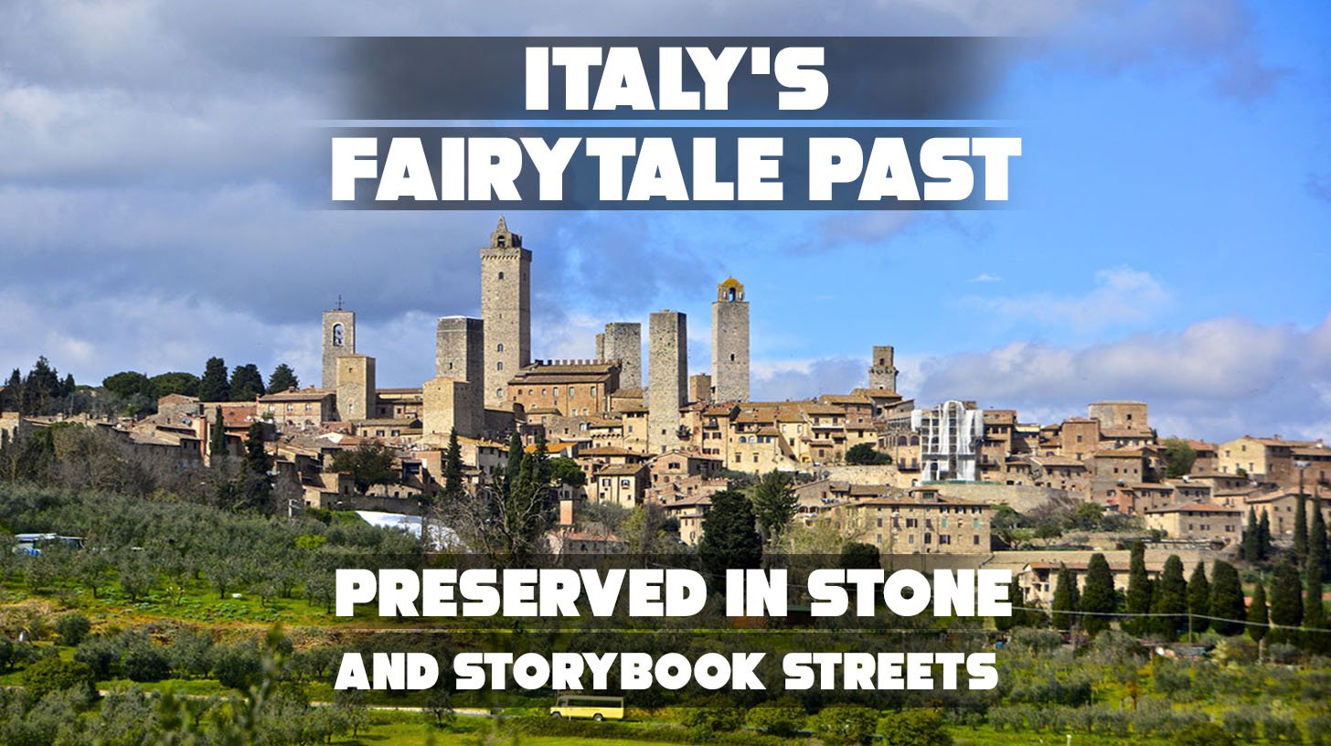 Street view from one of the beautiful medieval towns in Italy