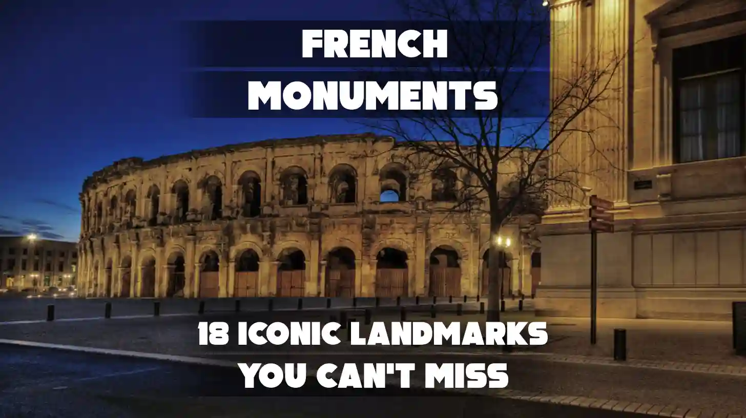 Collage of famous French landmarks including the Eiffel Tower, Mont Saint-Michel, Notre-Dame, and Pont du Gard.