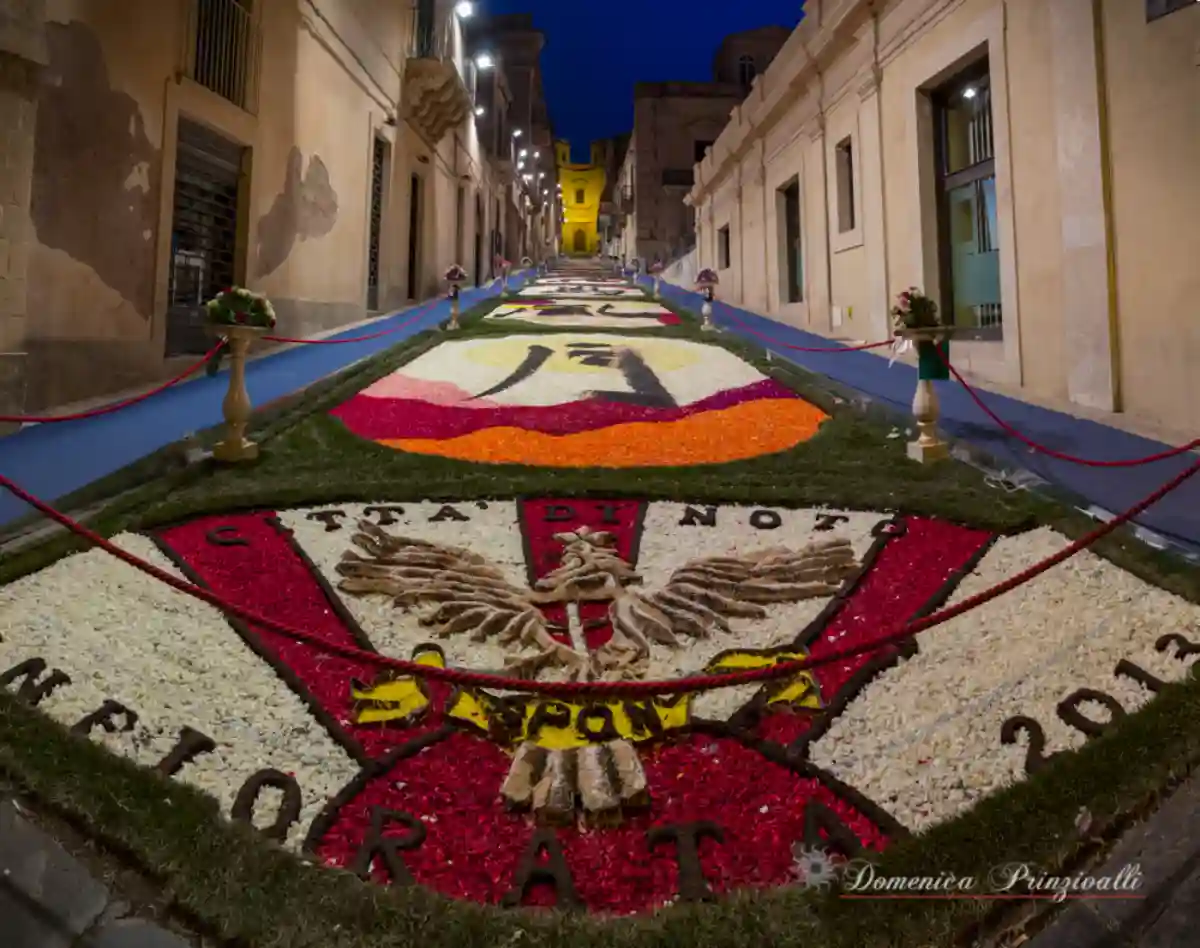 Colorful floral carpets during Infiorata di Noto Colorful floral carpets during Infiorata di Noto