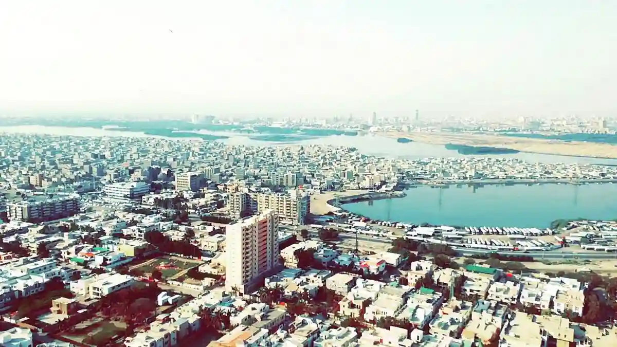 The pictures is taken from the 32nd floor of a building that is Karachi second tallest building. The pictures is taken from the 32nd floor of a building that is Karachi second tallest building.