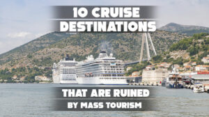 Social cover image featuring popular cruise destinations affected by mass tourism.
