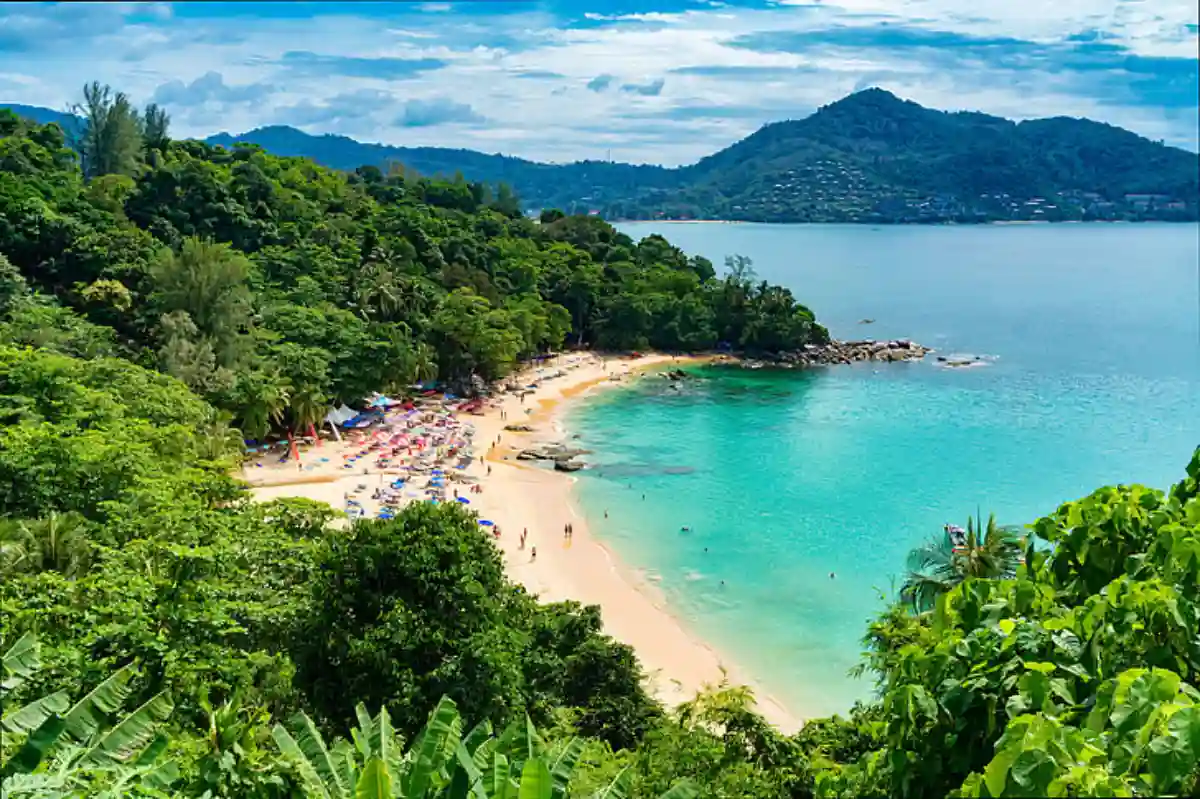Aerial view of a beach in Phuket, Thailand Aerial view of a beach in Phuket, Thailand