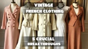 A showcase of iconic vintage French fashion pieces, reflecting key milestones in fashion history