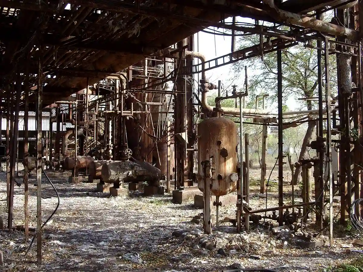 On the site of Bhopal disaster. On the site of Bhopal disaster.