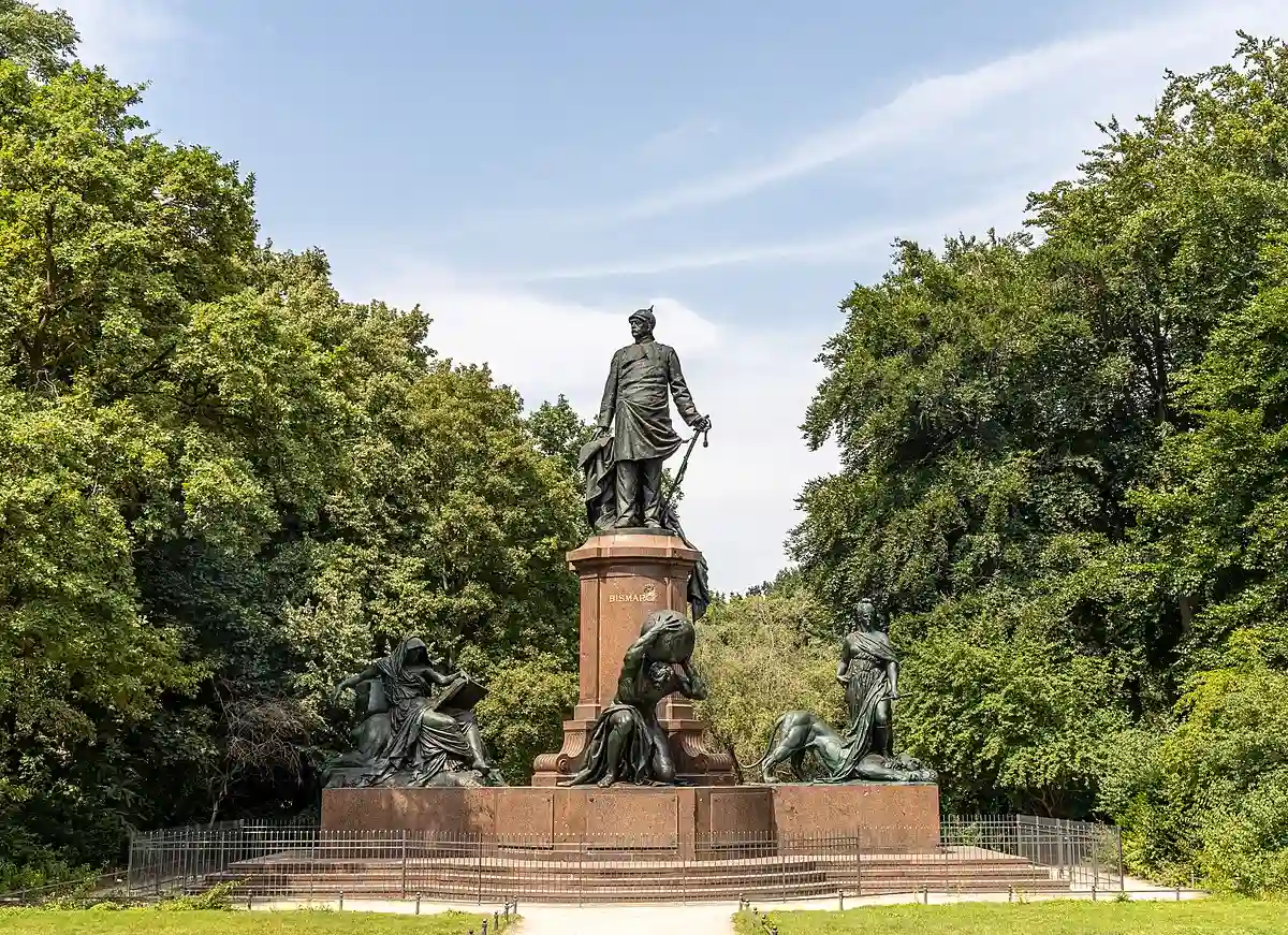 The Bismarck Statue in Germany, a famous statue of Otto von Bismarck, the key figure in German unification, standing proudly in a public square. The Bismarck Statue in Germany, a famous statue of Otto von Bismarck, the key figure in German unification, standing proudly in a public square.