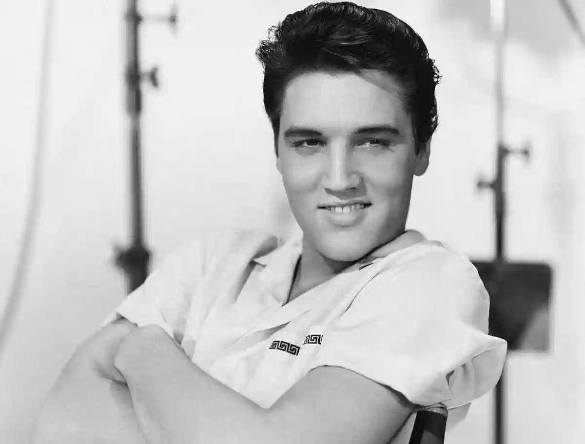 A photograph of Elvis Presley in 1958. A photograph of Elvis Presley in 1958.