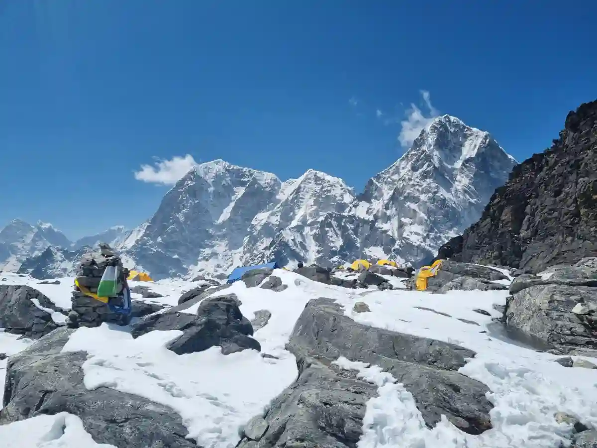Flags on Rocks Near Mount Everest- High-Risk Tourist Attractions Flags on Rocks Near Mount Everest- High-Risk Tourist Attractions