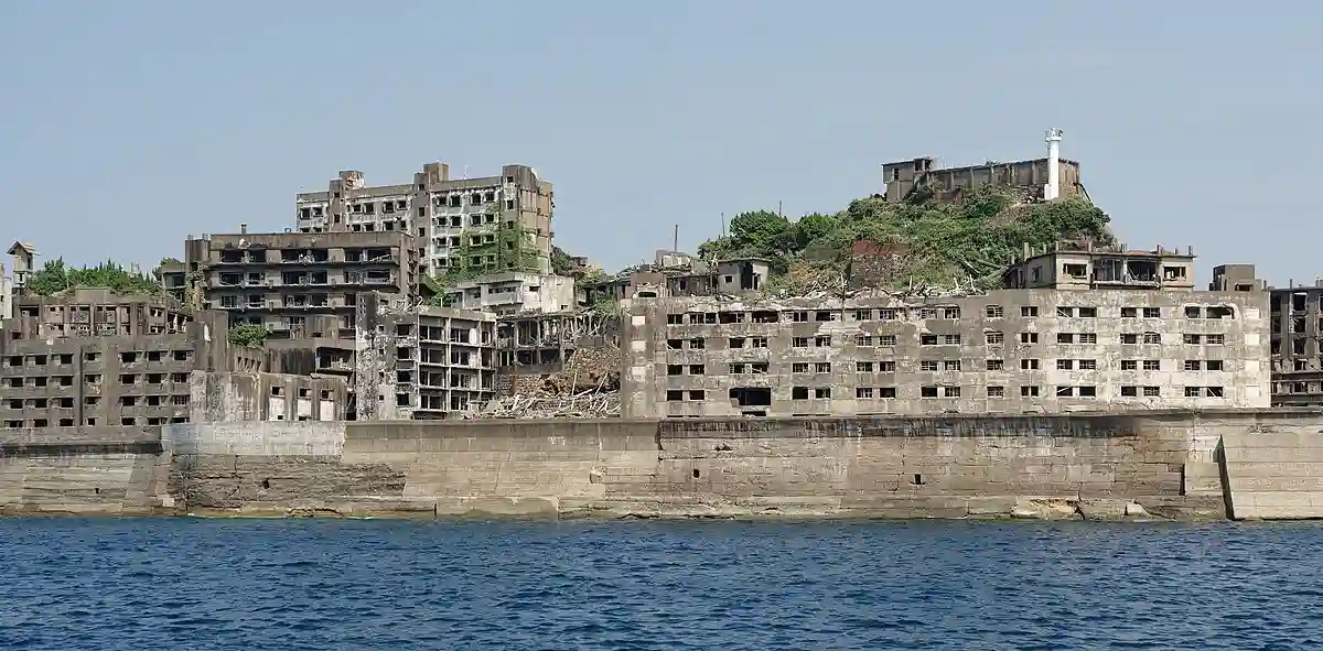 Abandoned island of Hashima near Nagasaki Abandoned island of Hashima near Nagasaki