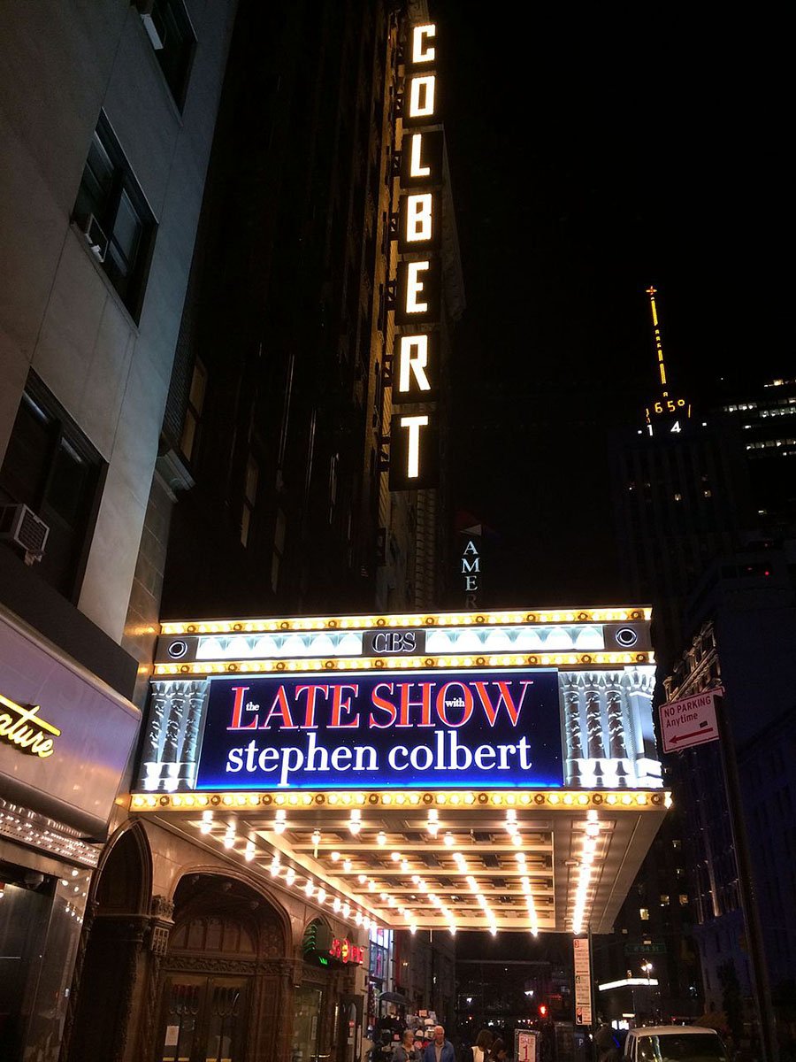 Late Show with Stephen Colbert marquee 29.07.2025