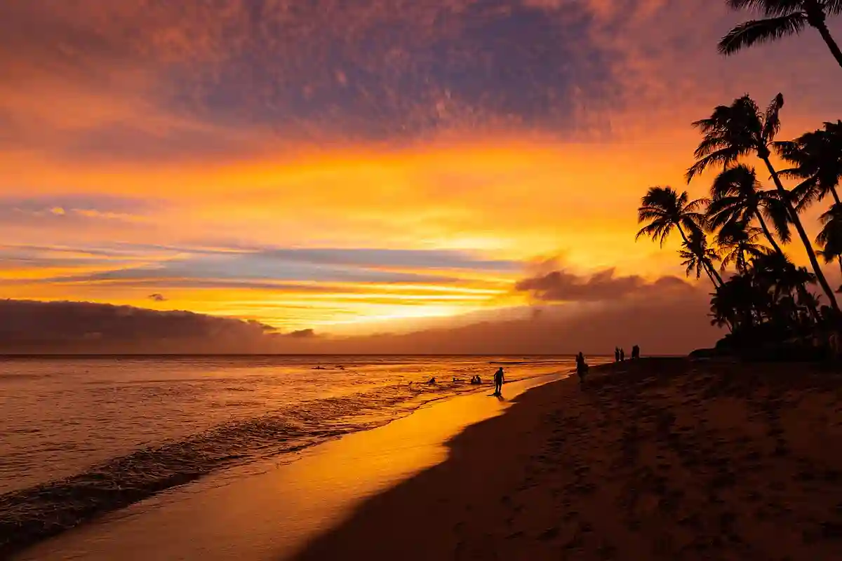 Kaanapali beach sunset on Maui Hawaii Kaanapali beach sunset on Maui Hawaii