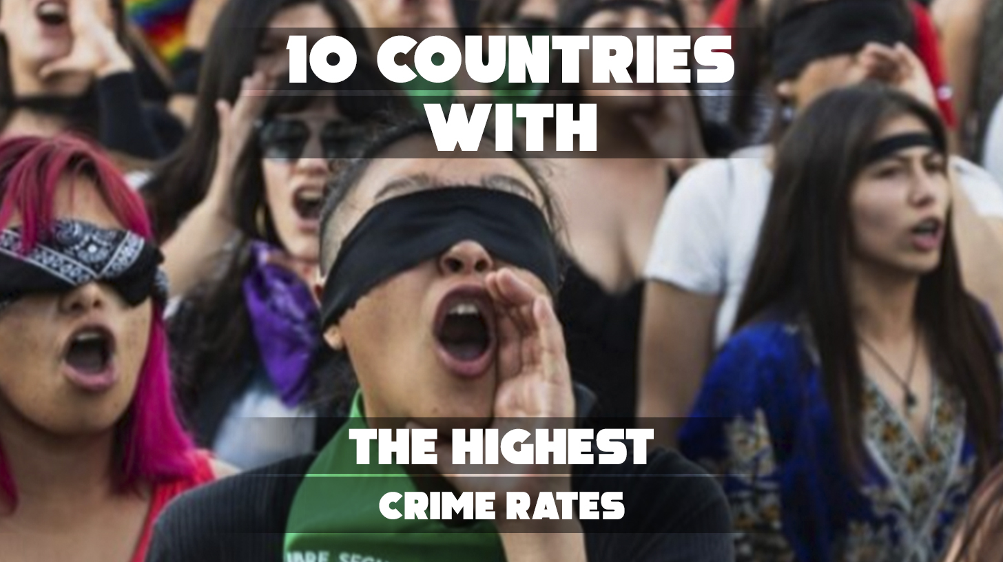Map highlighting the world's most crime-ridden countries.