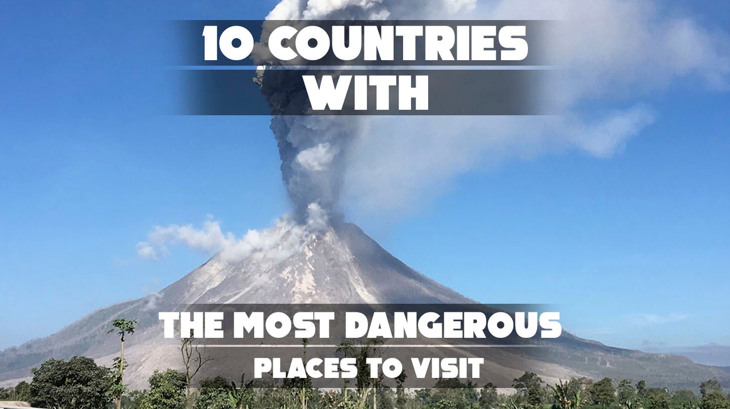Dark storm over mountain village – danger travel theme
