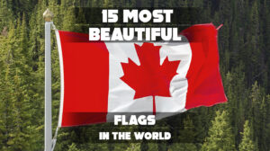 Collage of 15 colorful and unique national flags from around the world.