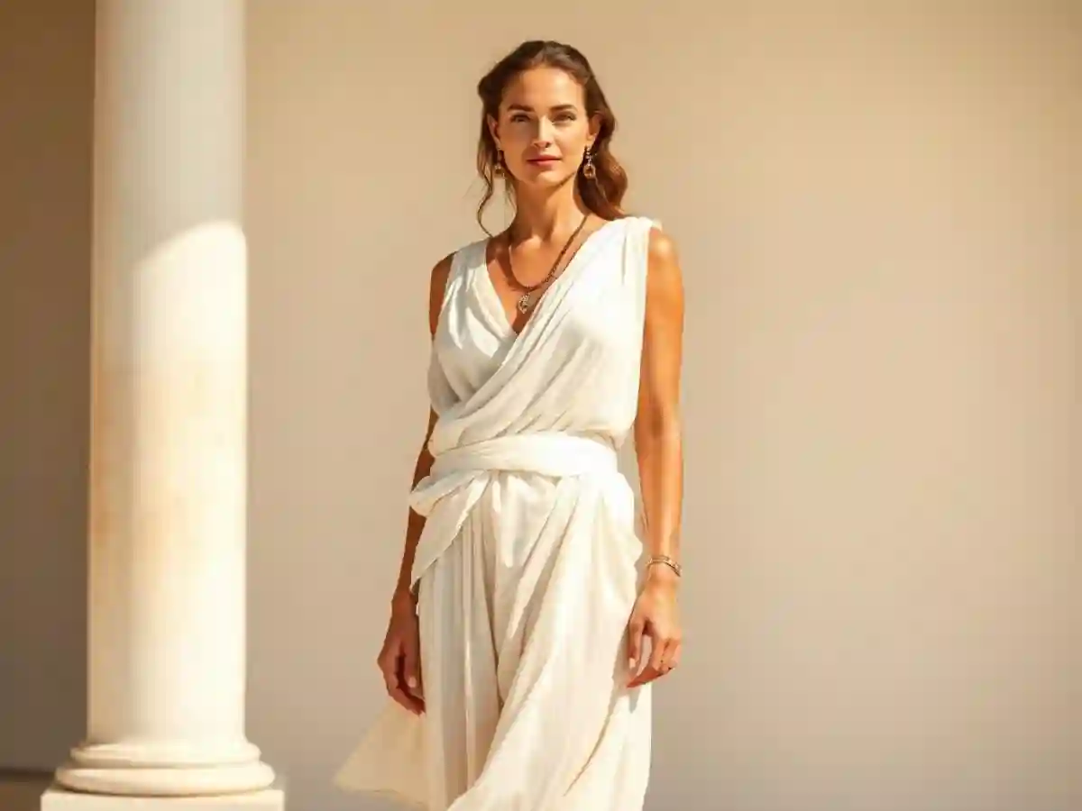 The Grecian Draped Dress, a modern reinterpretation of ancient Greek fashion, showcasing soft, flowing fabric and classic draping techniques. The Grecian Draped Dress, a modern reinterpretation of ancient Greek fashion, showcasing soft, flowing fabric and classic draping techniques.