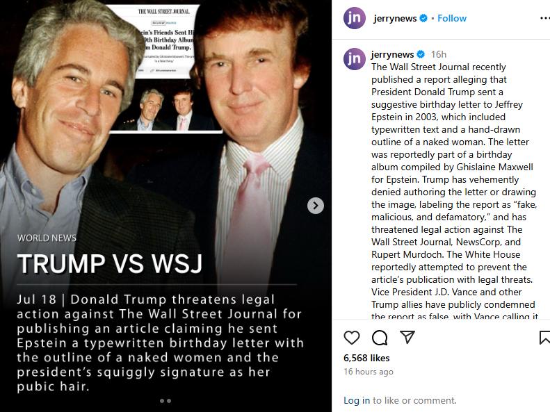 Trump Files $10 Billion Libel Lawsuit Against Wall Street Journal Trump Files $10 Billion Libel Lawsuit Against Wall Street Journal