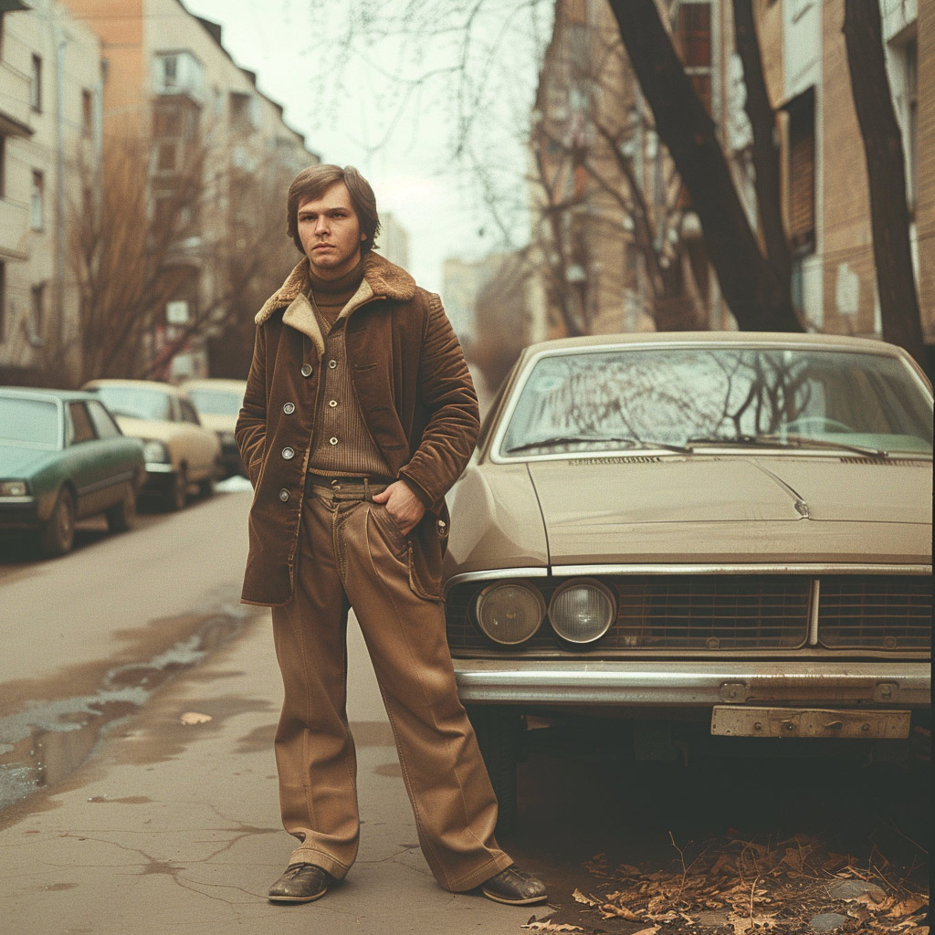 artandall Full body portrRussian man in 1970s VINTAGE 1