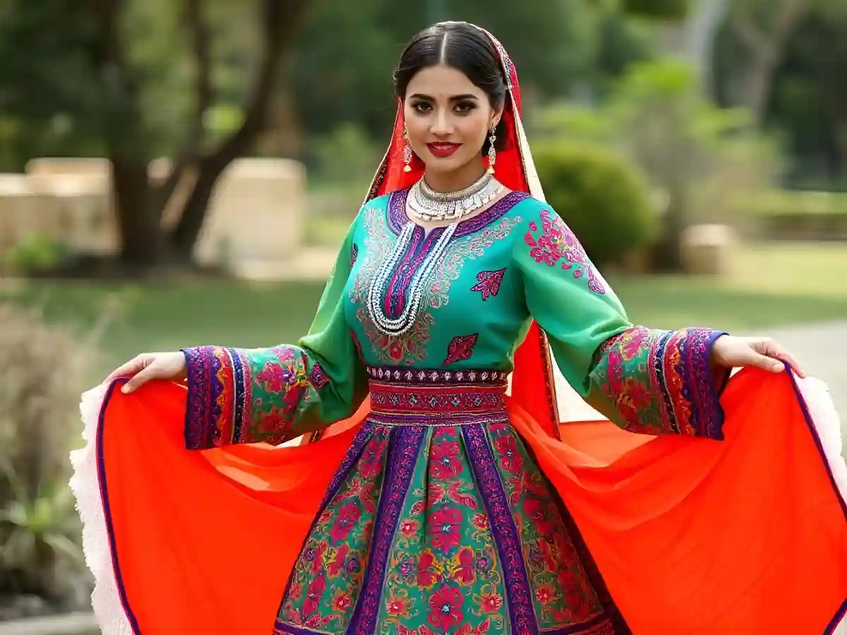 Kuchi traditional wedding dress, adorned with vibrant beads, mirror work, and colorful embroidery, reflecting Afghan nomadic heritage. Kuchi traditional wedding dress, adorned with vibrant beads, mirror work, and colorful embroidery, reflecting Afghan nomadic heritage.