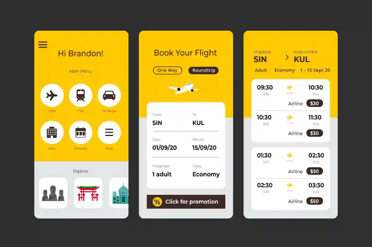 First-time flyer using the airline’s app on their phone to check flight status, gate information, or boarding pass. First-time flyer using the airline’s app on their phone to check flight status, gate information, or boarding pass.