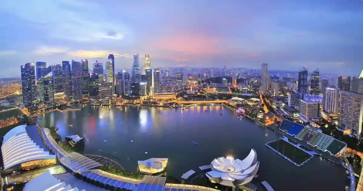 A scenic view of Singapore City A scenic view of Singapore City