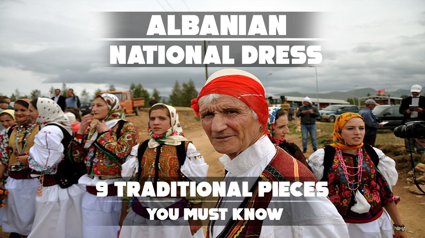 Contemporary Albanian national dress inspired by traditional styles.