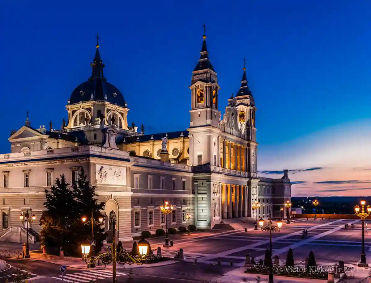 The stunning Almudena Cathedral in Madrid, one of the top things to do in Madrid, featuring its impressive facade and towering spires. The stunning Almudena Cathedral in Madrid, one of the top things to do in Madrid, featuring its impressive facade and towering spires.