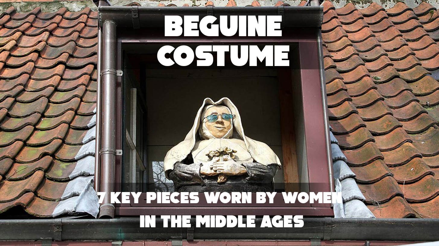 Historical Beguine Costume illustration showing medieval women in devout attire.