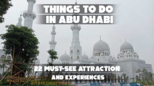 Stunning view of the mosque highlighting cultural things to do in Abu Dhabi.