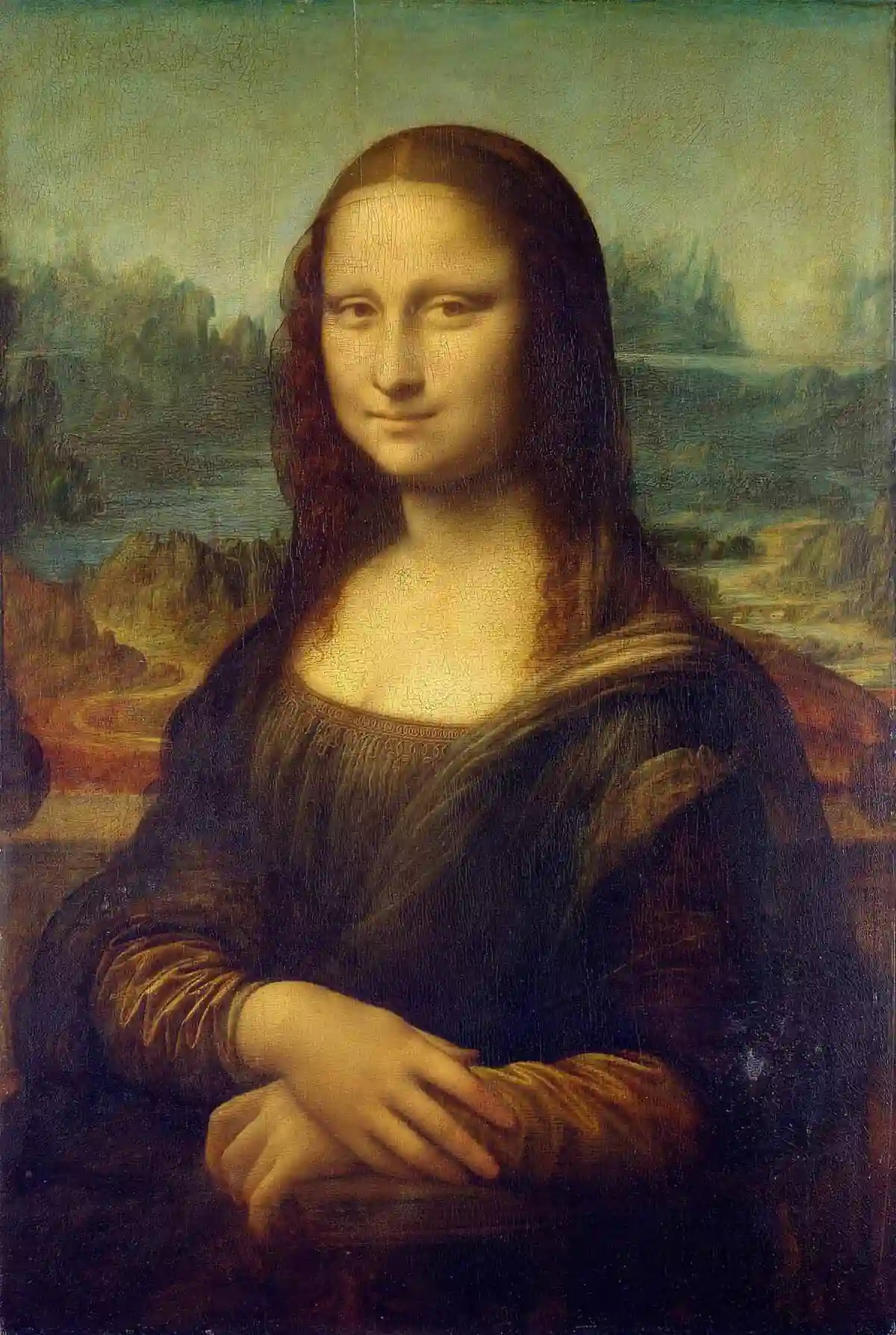 The image is a picture of the Mona Lisa, the world's most famous painting. It is an oil painting on a poplar wood panel created by Leonardo da Vinci between approximately 1503 and 1519. The image is a picture of the Mona Lisa, the world's most famous painting. It is an oil painting on a poplar wood panel created by Leonardo da Vinci between approximately 1503 and 1519.