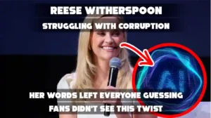 Reese Witherspoon AI corruption speech: actress speaks about corruption with an AI symbol on screen.