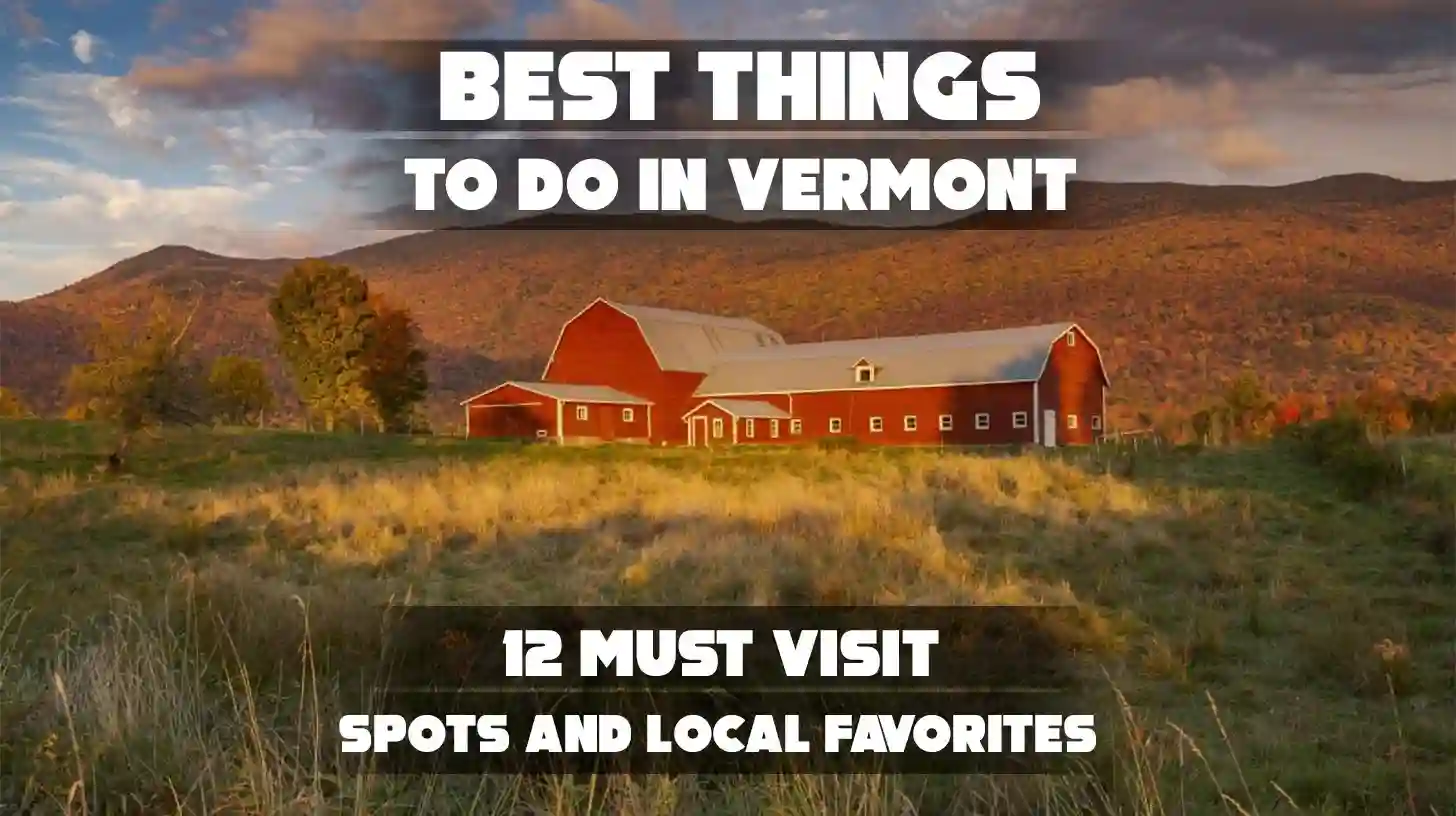 The image displays text about top attractions in Vermont.