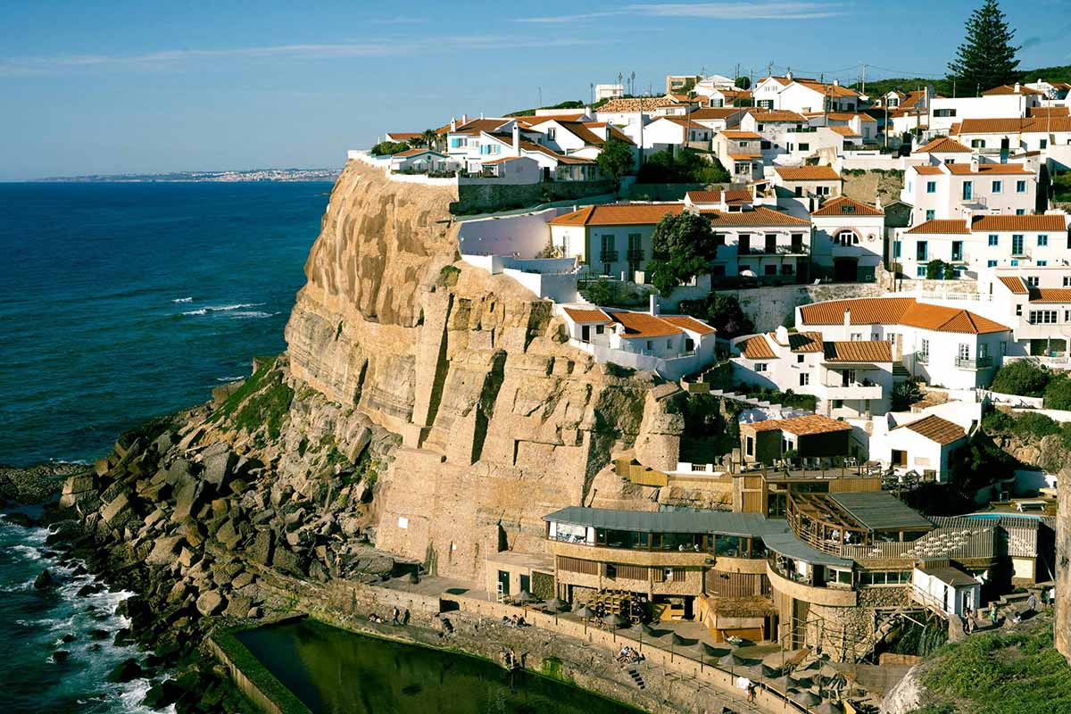 Town on Sea Shore in Sintra in Portugal