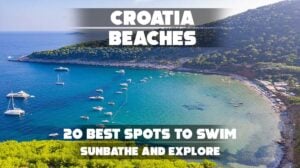 This image advertises a curated list of top coastal locations in Croatia for vacation activities.
