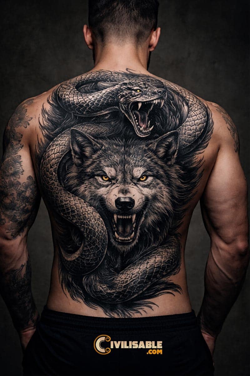 snake and wolf tattoo 23.02.2026